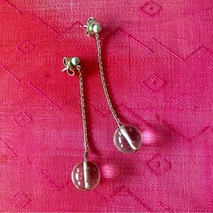 Vintage 90’s Silver & Crystal Drop Earrings